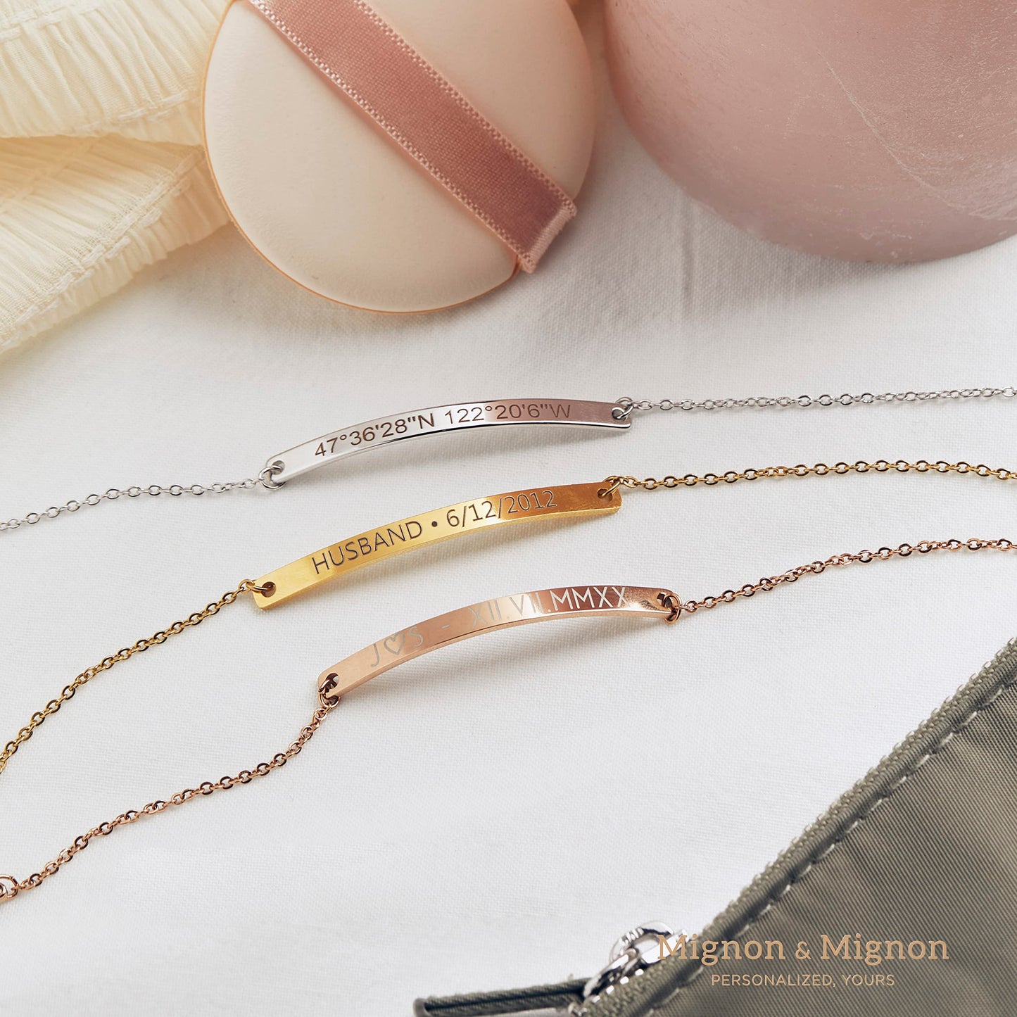 Delicate Coordinate Bracelet Mother's Day Personalized Engraved with Name Bridesmaid Girlfriend Best Friend Birthday Gift for Women