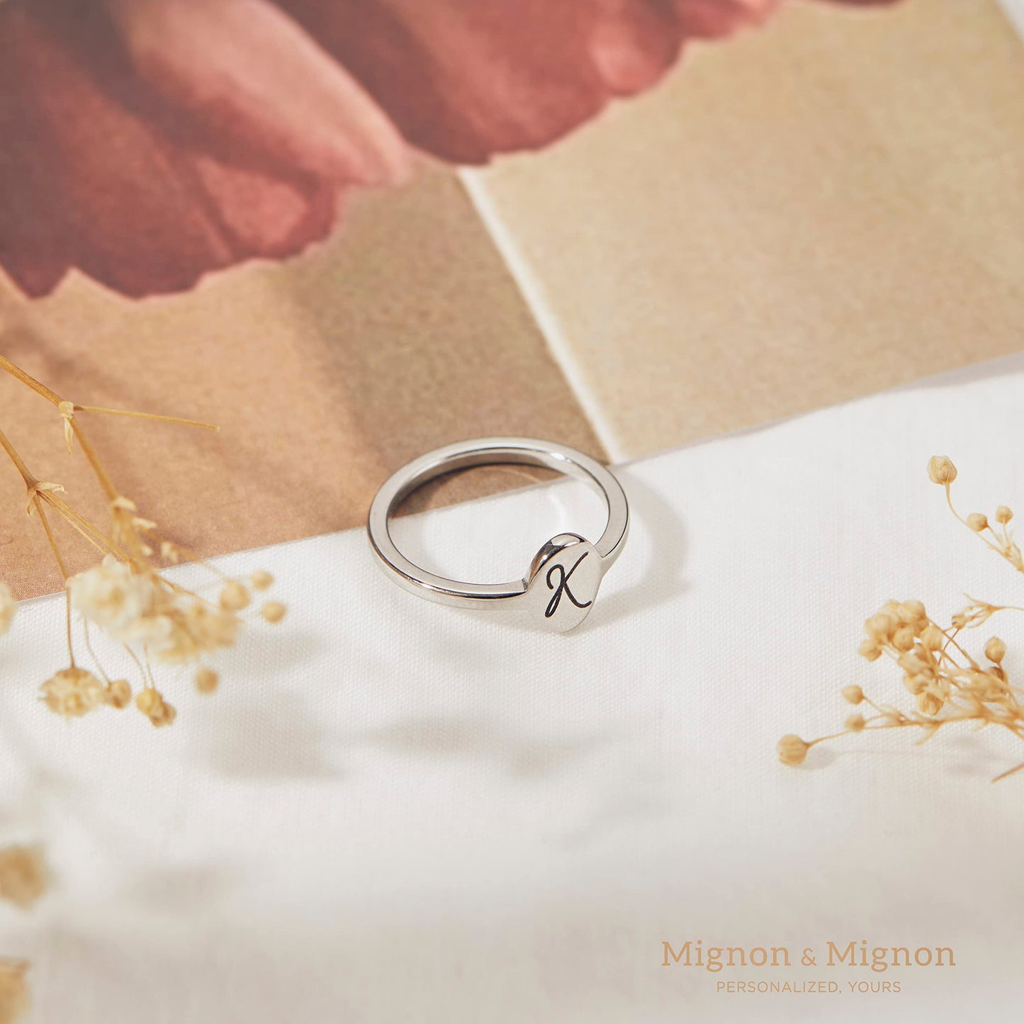 Personalized Initial Ring, Oval Initial Ring, Custom Letter Ring, Dainty Silver Ring, Dainty Silver Band, Handcrafted Letter Ring, Minimalist Silver Letter Ring, Alphabet Silver Ring, Gift Jewelry